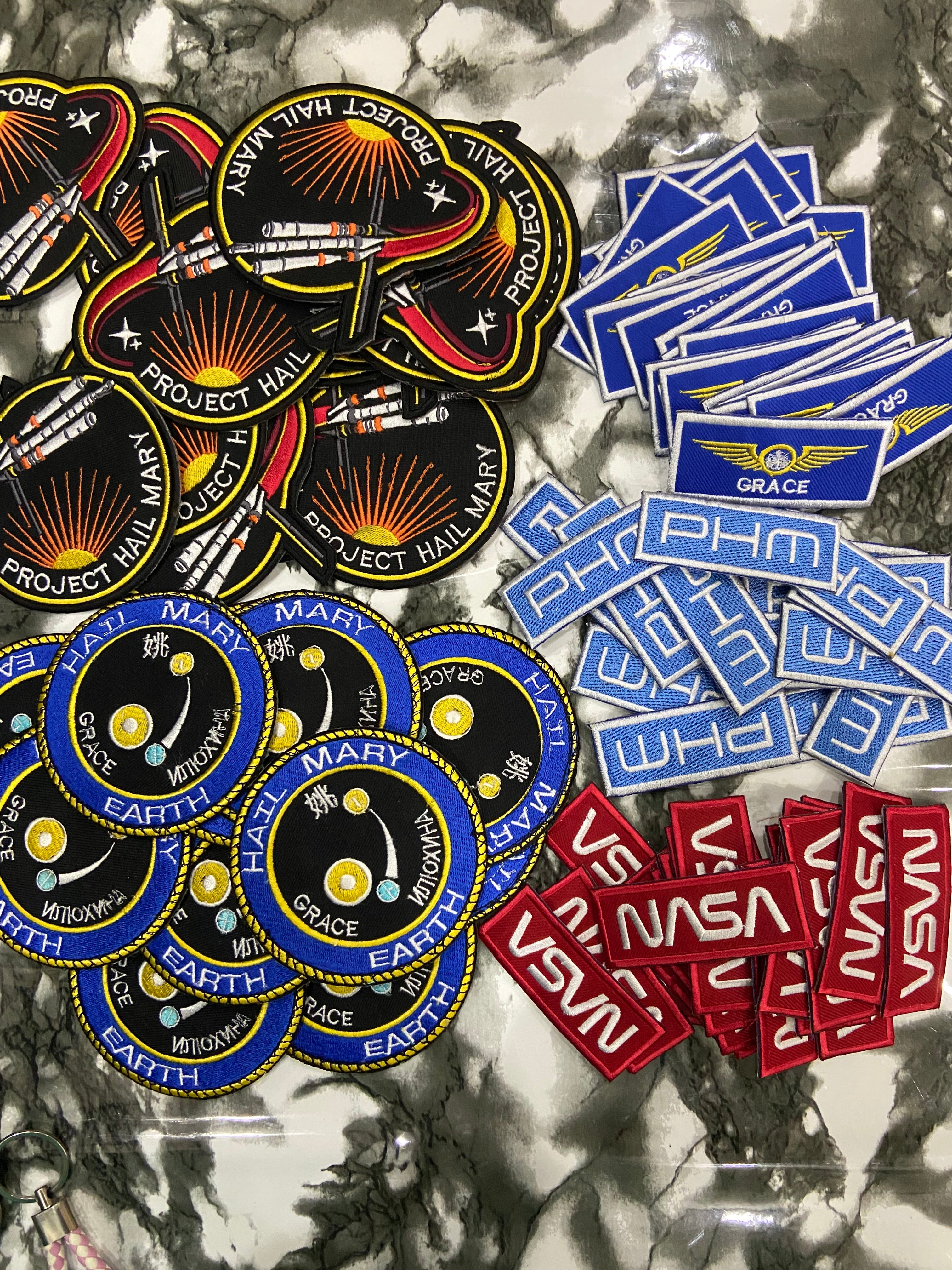 Hail Mary Embroidered Patch Set | 3-Piece Football & Pop Culture Badge Collection | Iron-On Sew-On Graphic Applique Set