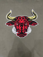 Raging Bull Embroidered Patch – Fierce Bull Head Applique