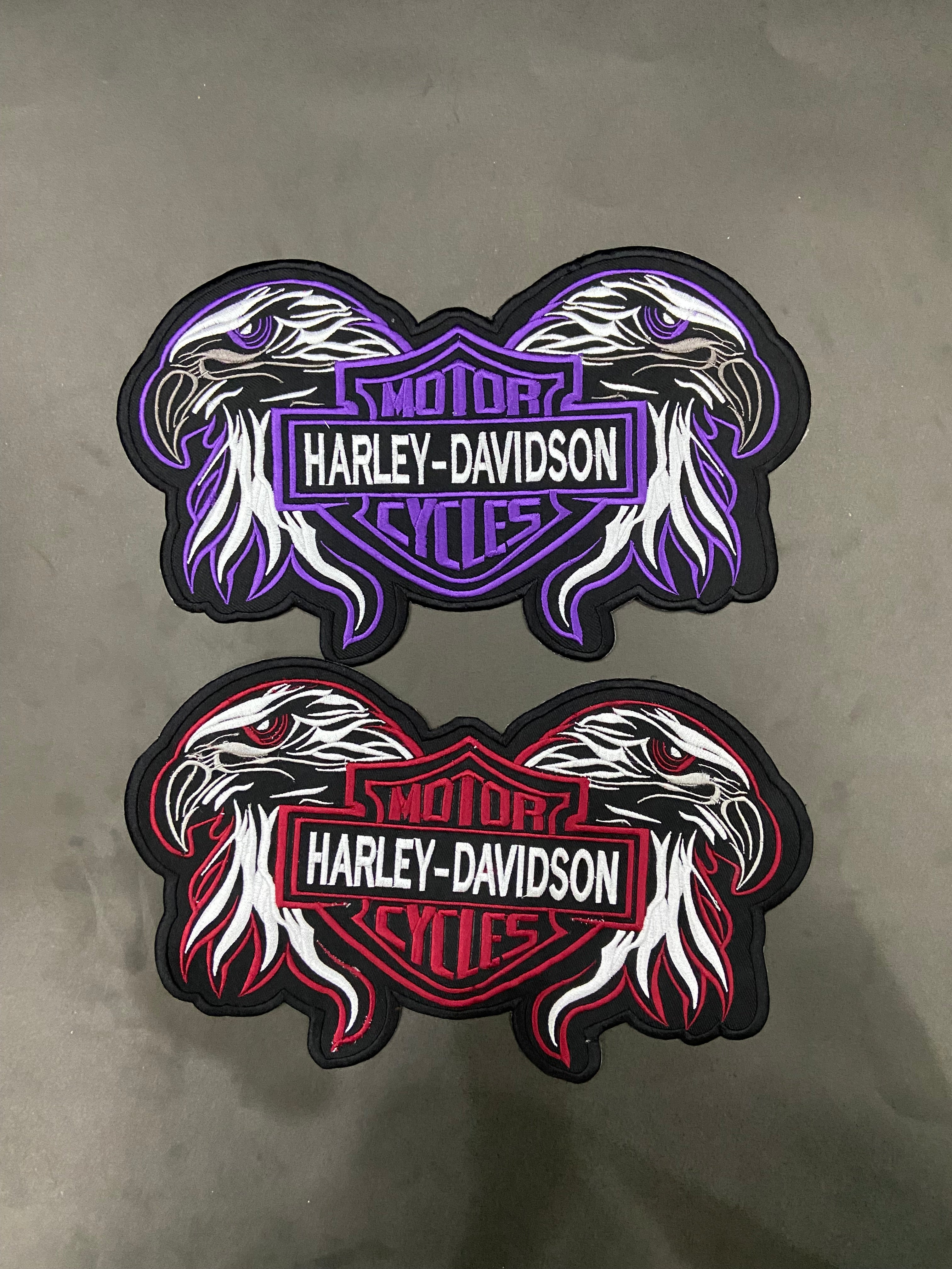 Double Eagle Harley-Davidson Embroidered Patch | Large 12-Inch Biker Vest Back Badge