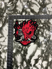 Cyber Demon Samurai Oni Hannya Patch – Futuristic Cyberpunk Streetwear