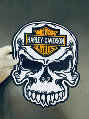 Skull Harley-Davidson High-Density Embroidery | 10-Inch Custom Jacket Back Patch