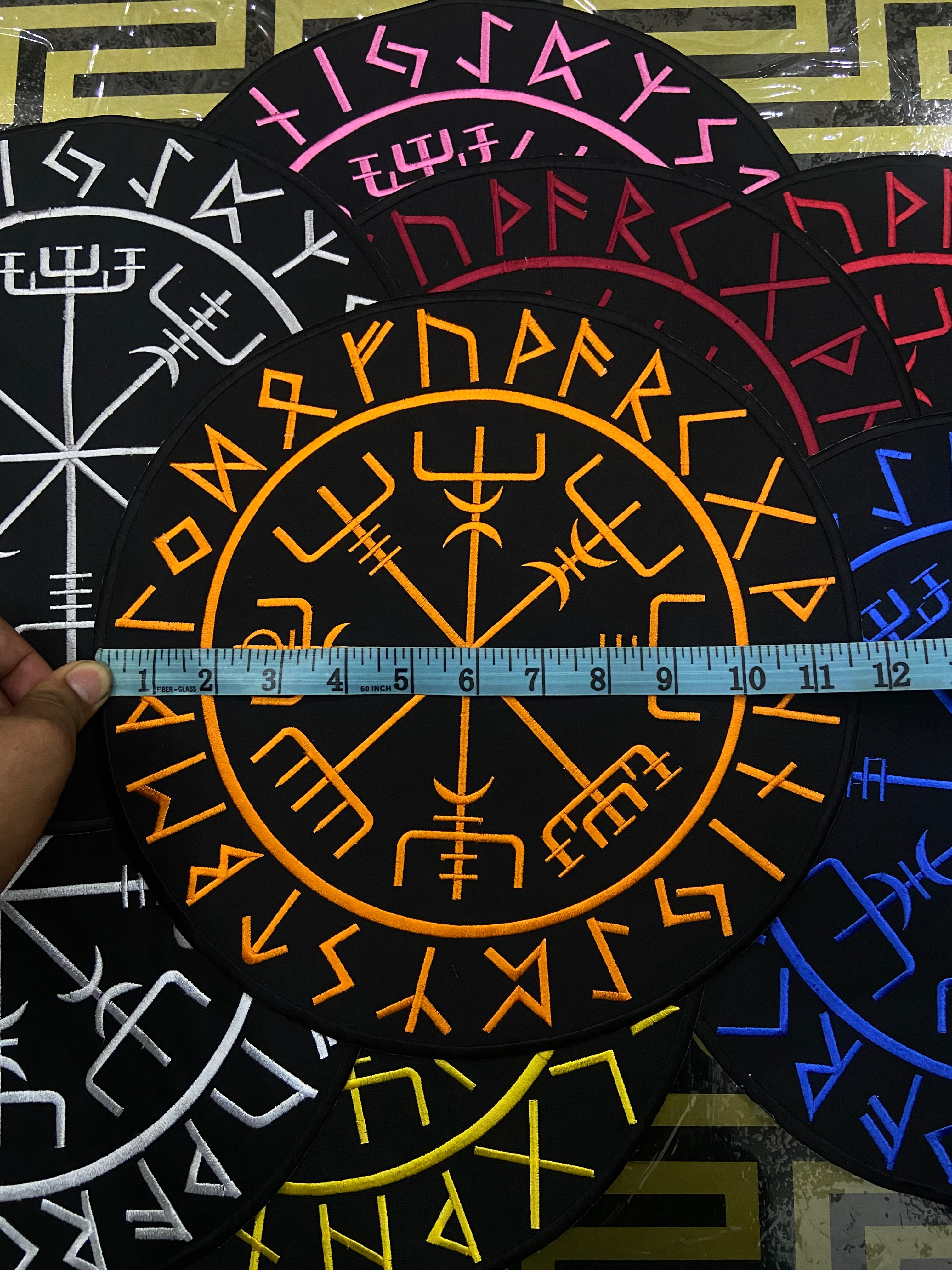Viking Compass Vegvisir Back Patch | Valhalla Biker Vest & Norse Mythology Applique