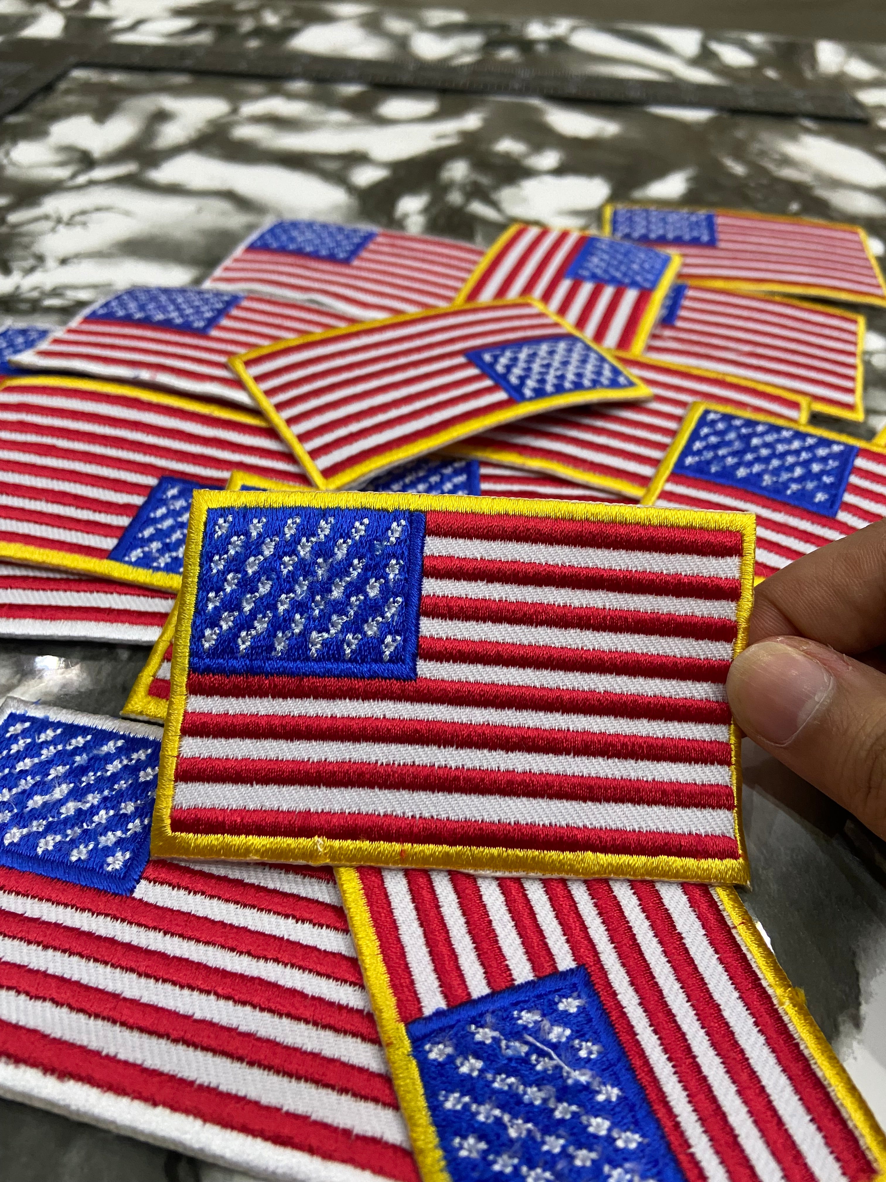 US Flag Embroidered Patch – Premium American Flag Biker & Uniform Applique