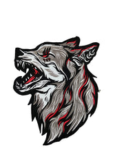 Howling Wolf Embroidery Patch: Large Biker Applique