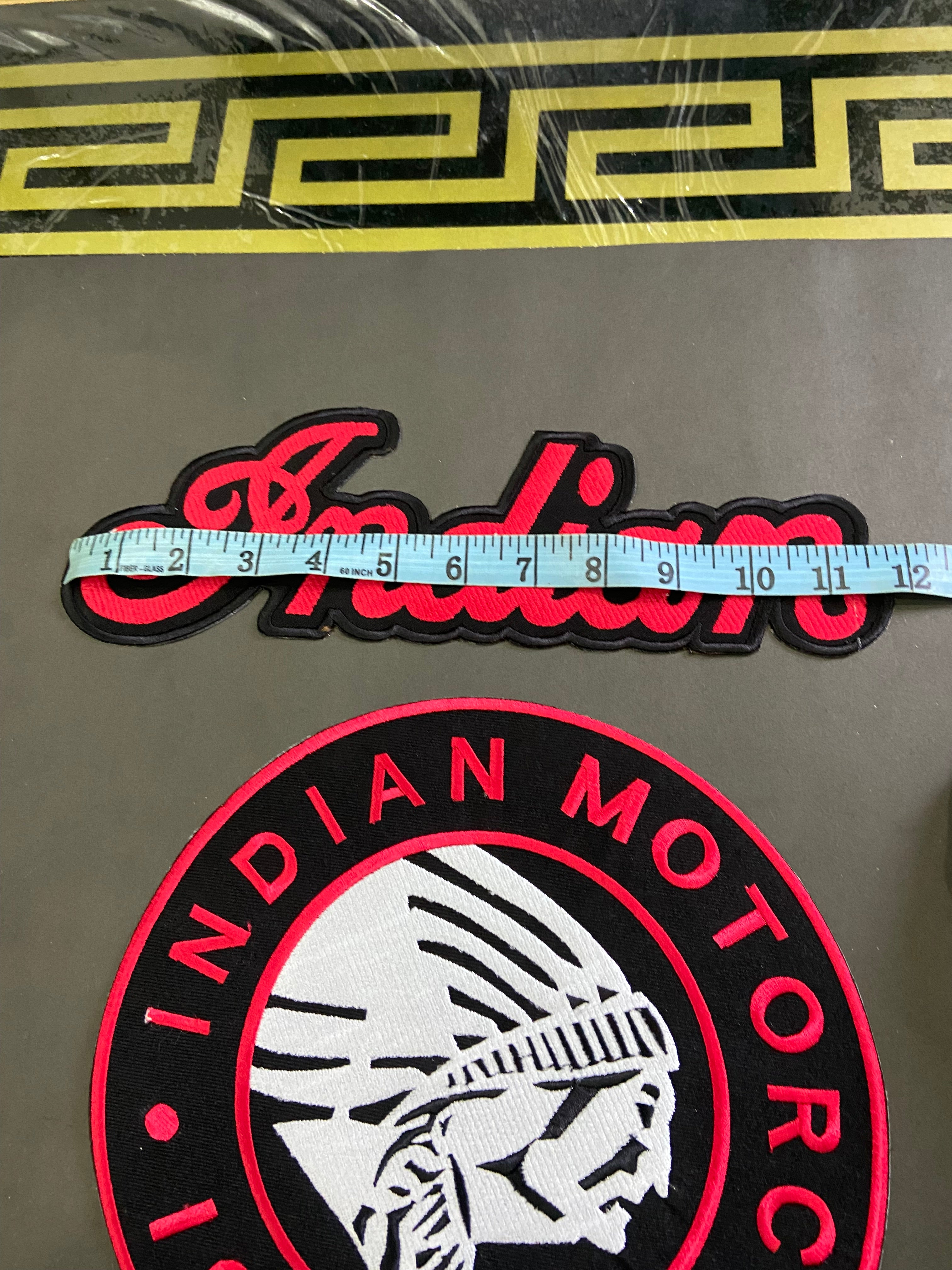 Indian Motorcycle Embroidered Patch Set – Heritage Top & Bottom Rockers with Centerpiece