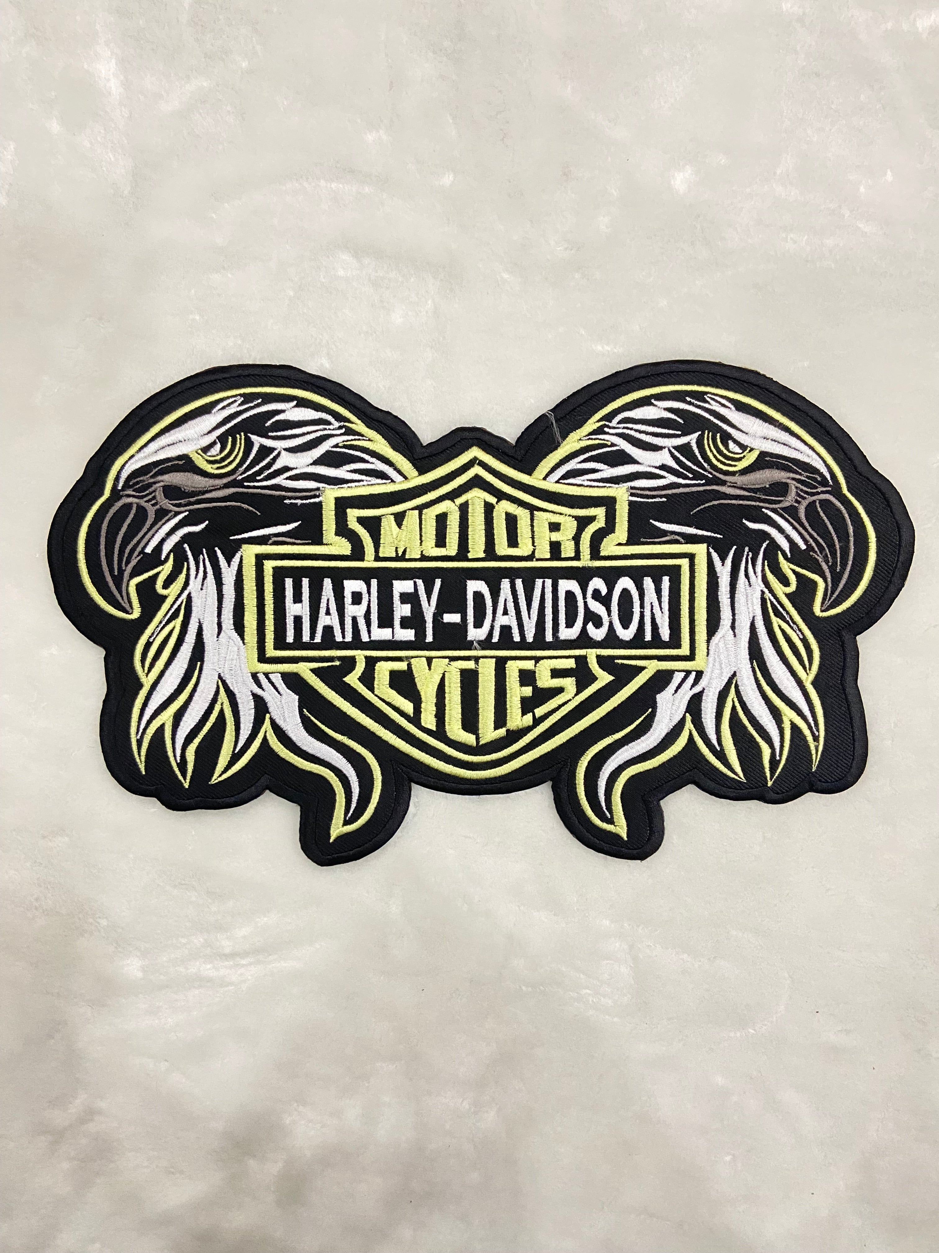 Double Eagle Harley-Davidson Embroidered Patch | Large 12-Inch Biker Vest Back Badge