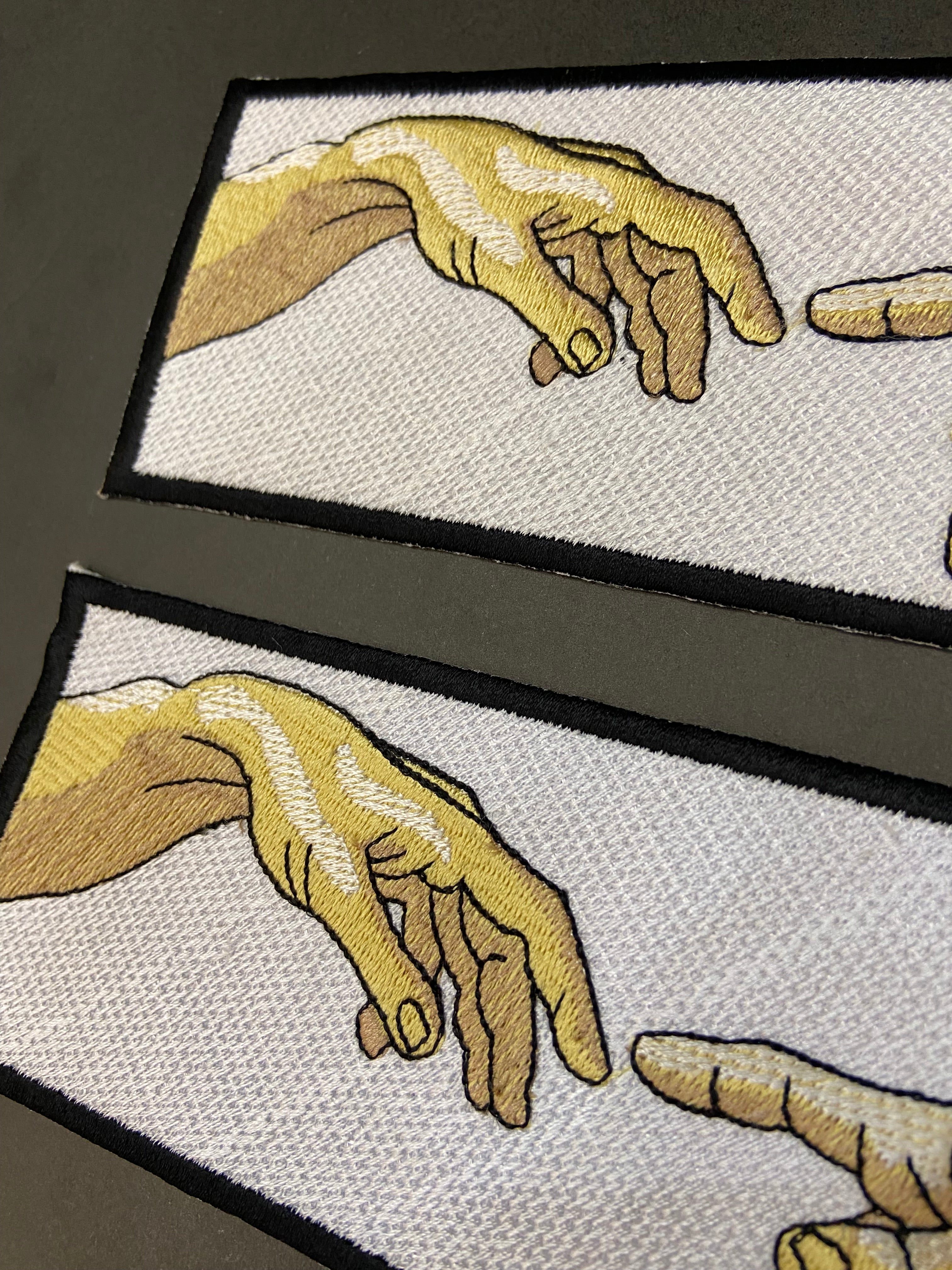Creation of Adam Iron On Patch: Michelangelo Renaissance Art, 8*3 Inch