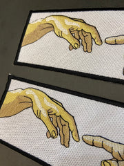 Creation of Adam Iron On Patch: Michelangelo Renaissance Art, 8*3 Inch