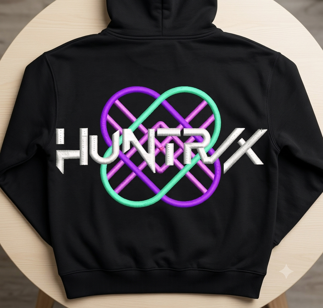 HUNTRX Futuristic Cyber Embroidery Design, 8 Sizes & 8 Formats