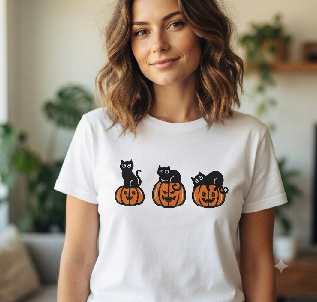 Halloween Black Cat Embroidery, Jack O Lantern Pumpkin Design