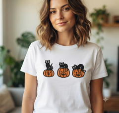 Halloween Black Cat Embroidery, Jack O Lantern Pumpkin Design