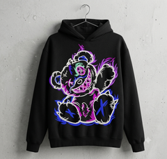 Streetwear Bear Embroidery Design, 8 Sizes & 8 Formats, Edgy Punk Machine Pattern