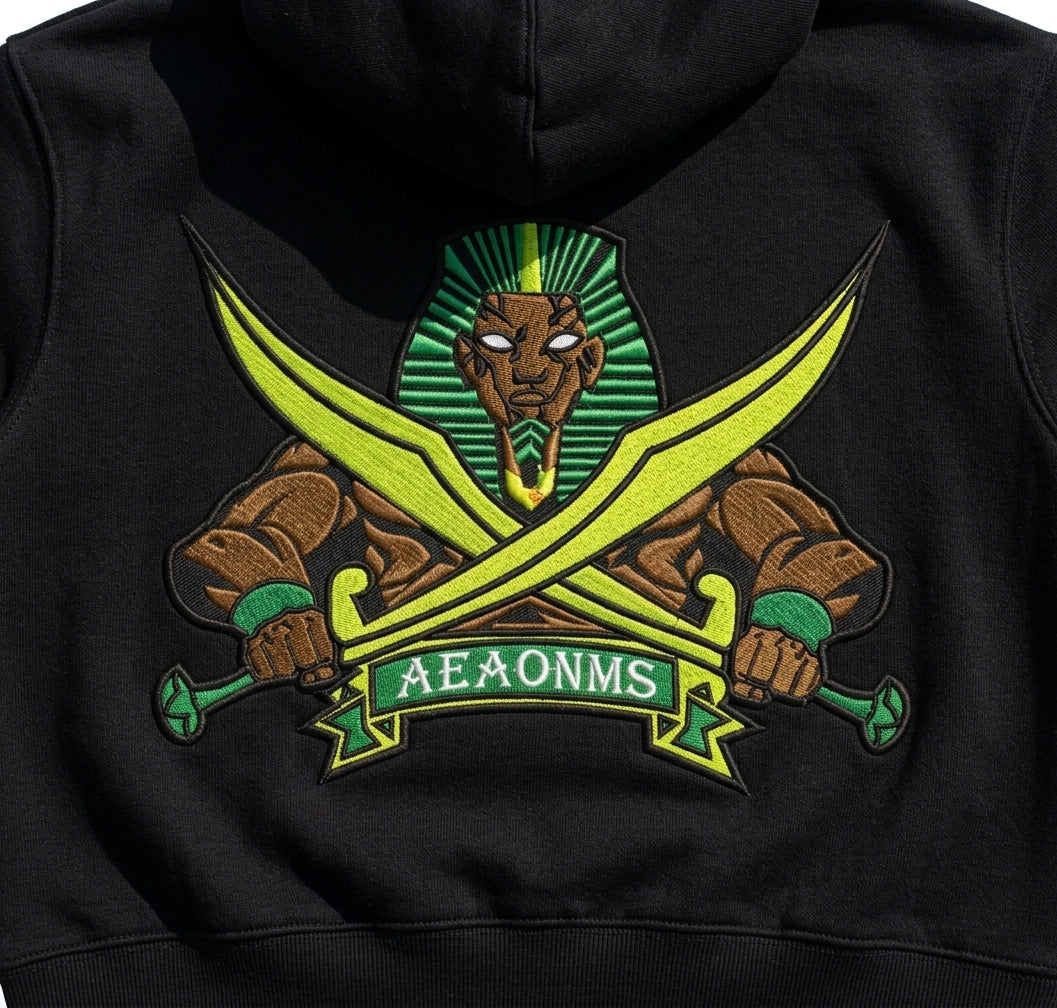 AEAONMS Egyptian Warrior Embroidery, Pharaoh Sword Design, Masonic Digital File