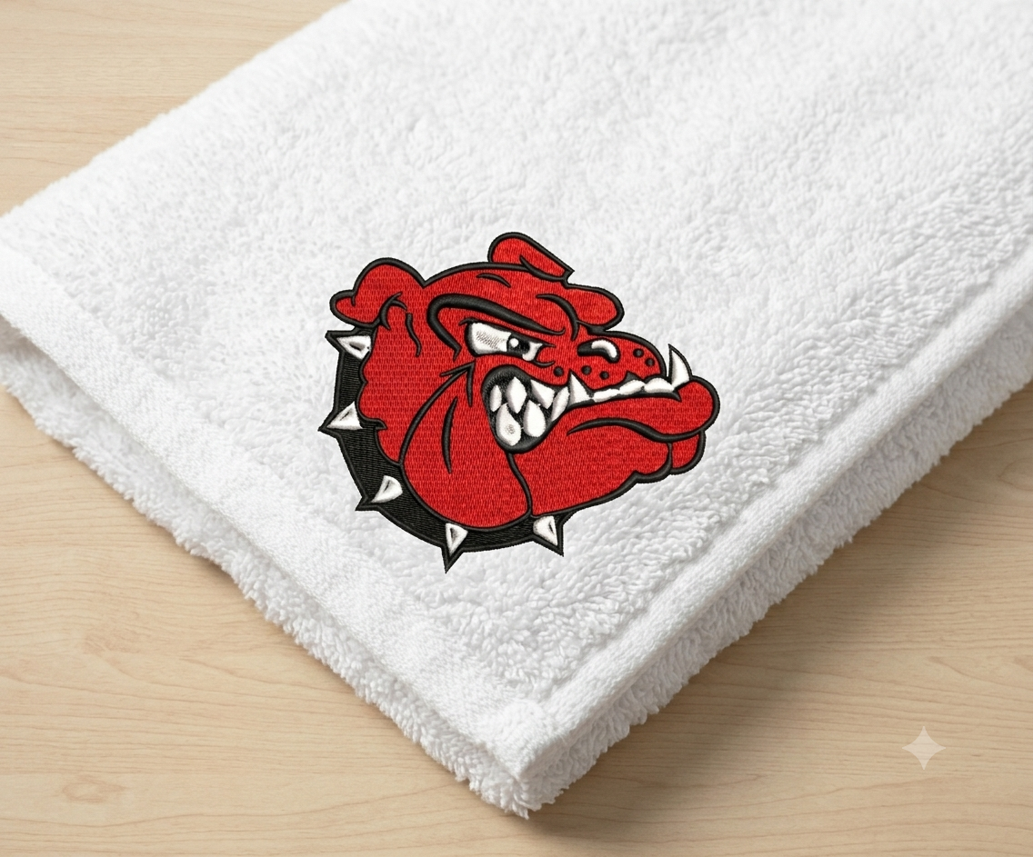 Bulldog Mascot Embroidery Design, Angry Red Bull Dog Digital File