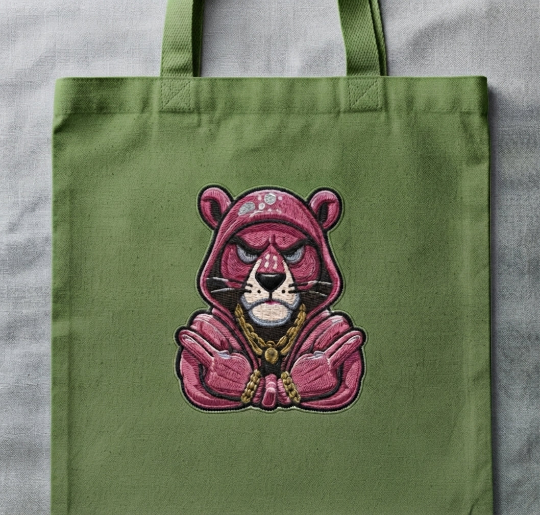 Pink Panther Thug Life Machine Embroidery Design - 8 Sizes & Multiple Formats