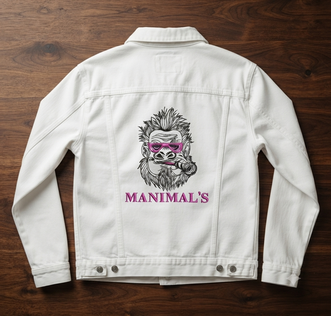 Biker Gorilla Embroidery Design, Motorcycle Ape Machine Embroidery File