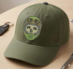 Biker Skull Helmet Embroidery, Tactical Skeleton Rider, 8 Formats 8 Sizes