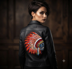 Indian Warrior Skull Embroidery, Native Headdress Machine File