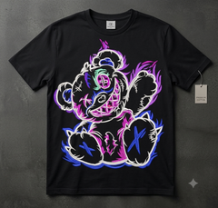 Streetwear Bear Embroidery Design, 8 Sizes & 8 Formats, Edgy Punk Machine Pattern