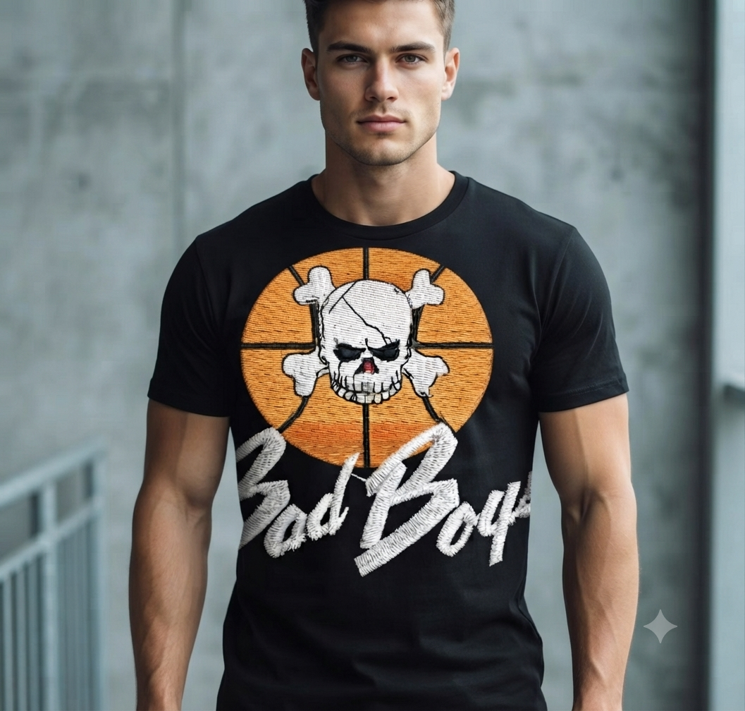 Detroit Bad Boys Basketball Embroidery Design, Skull Mascot Digital File