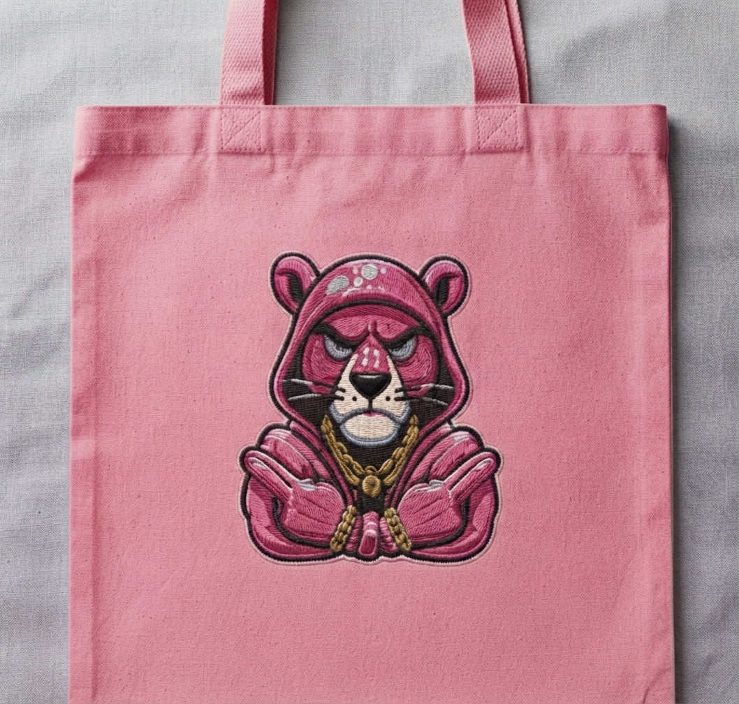 Pink Panther Thug Life Machine Embroidery Design - 8 Sizes & Multiple Formats