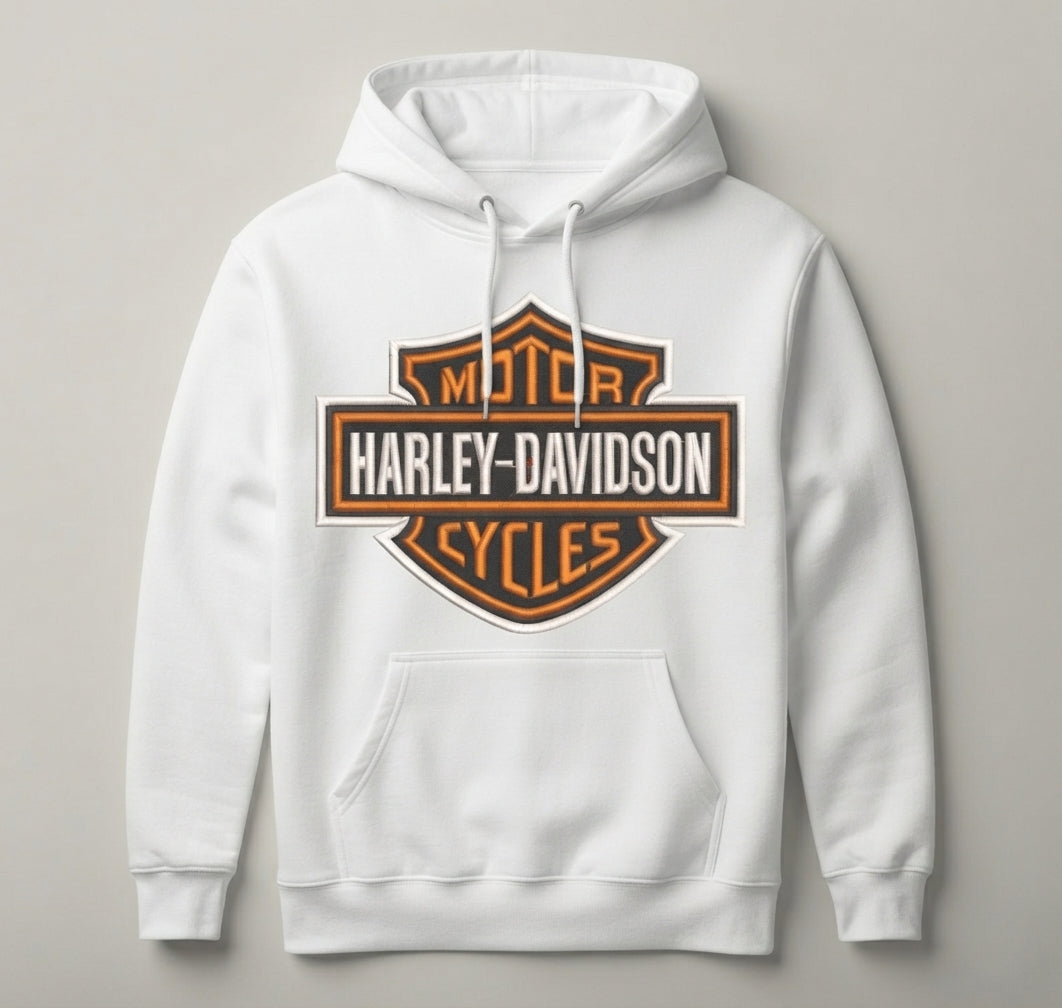 Harley Davidson Bar and Shield Logo Machine Embroidery Design, Classic American Motorcycle Embroidery File, 8 Sizes, 8 Formats