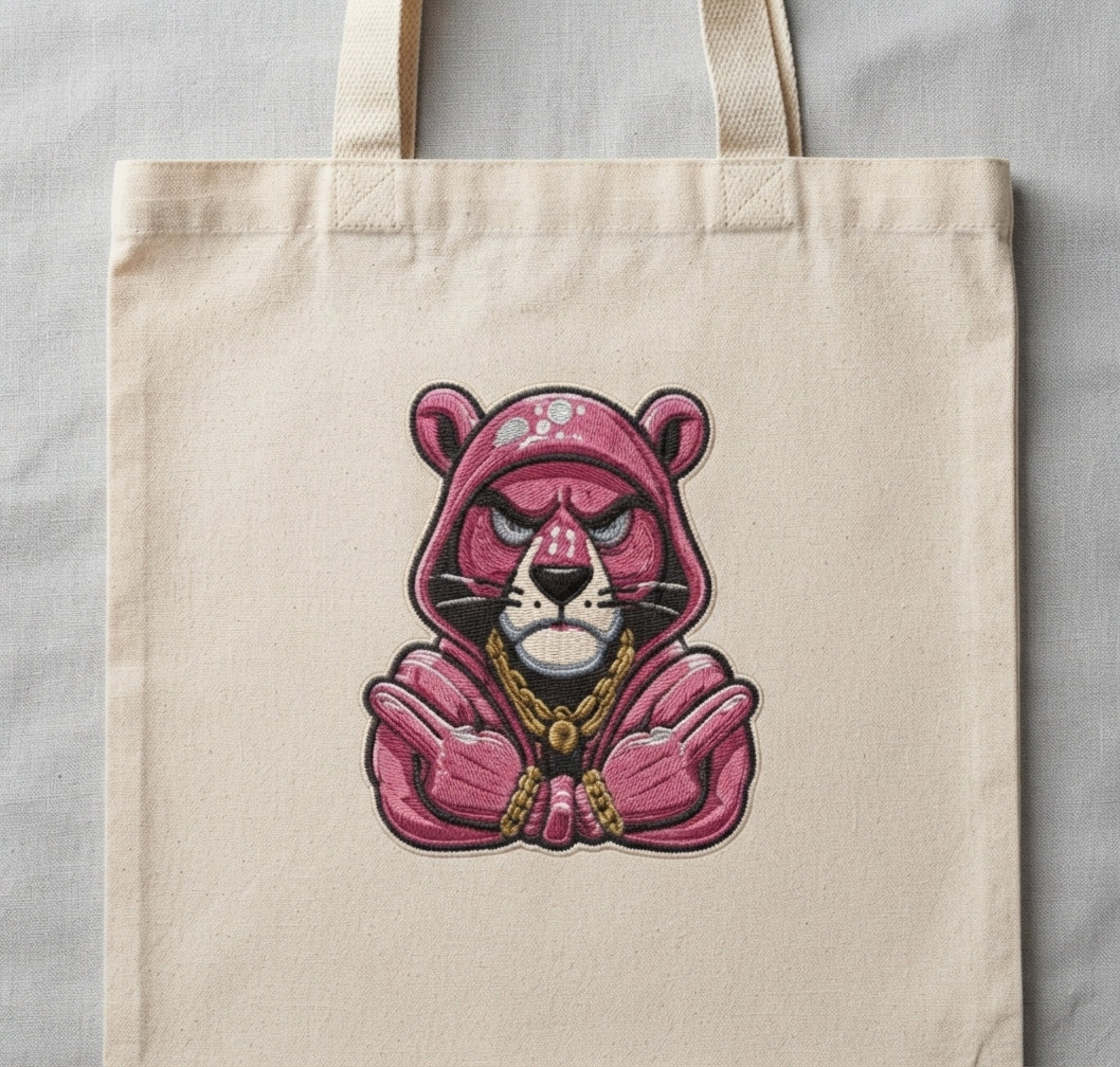 Pink Panther Thug Life Machine Embroidery Design - 8 Sizes & Multiple Formats