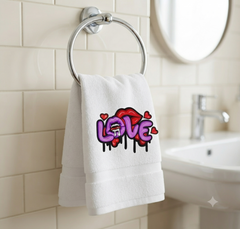 Love Graffiti Embroidery Design, Lips and Hearts Drip Art, 8 Formats 7 Sizes