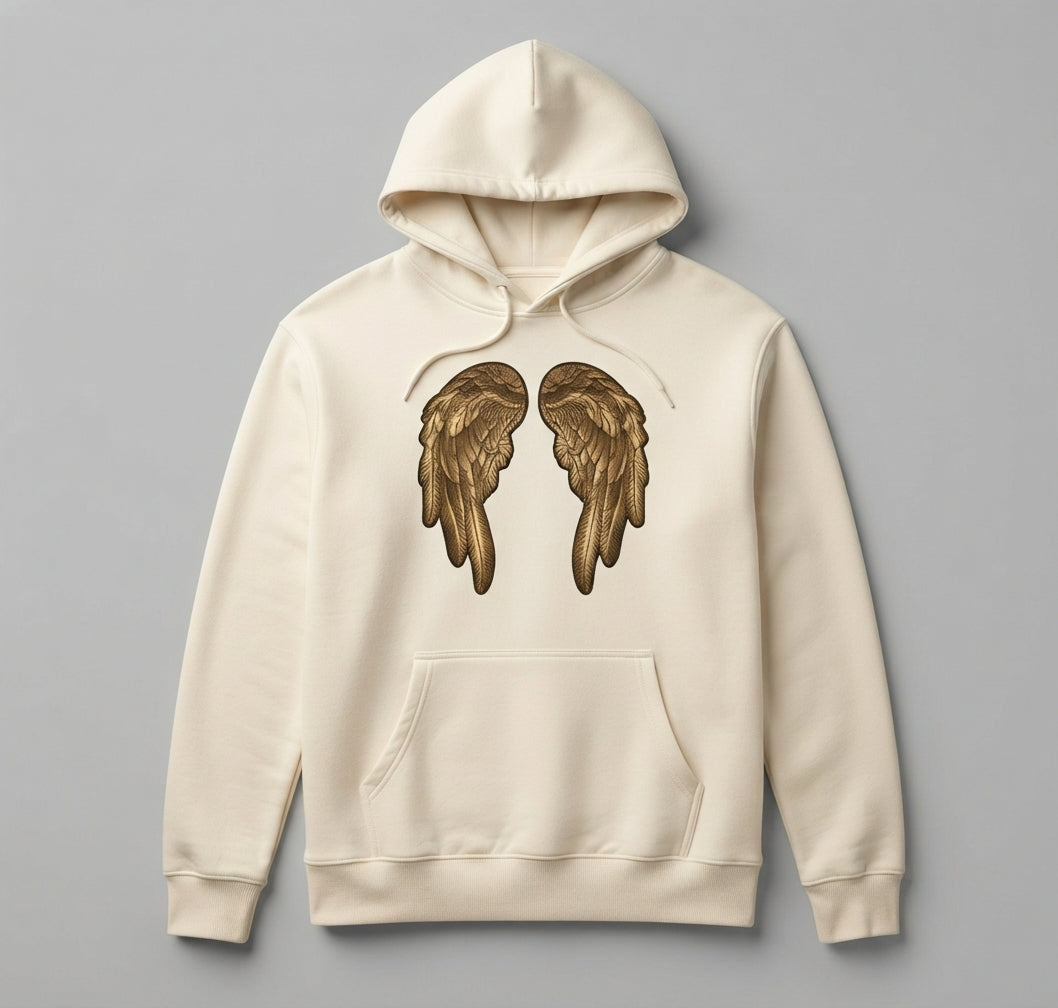 Wing Pair Back Patch Machine Embroidery Design, Detailed Angel Wings Biker Embroidery File, 6 Sizes, 8 Formats