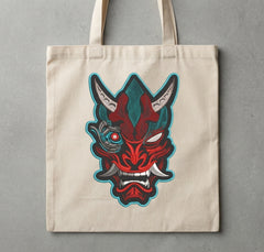 Cyberpunk Oni Mask Machine Embroidery Design - 8 Sizes & Multiple Formats