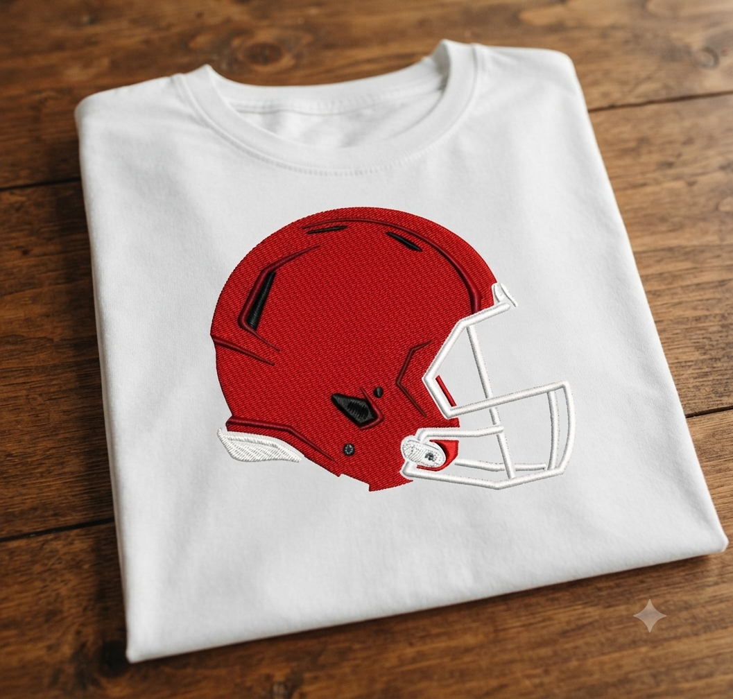 Football Helmet Embroidery Design, Sports Machine Embroidery File