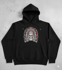 Native Skull Headdress Embroidery Design, Biker Skull Digital File