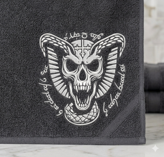 Gothic Cobra Skull Embroidery Design, Dark Occult Snake Digital File