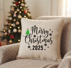 Merry Christmas 2025 Embroidery, Holiday Tree Digital File