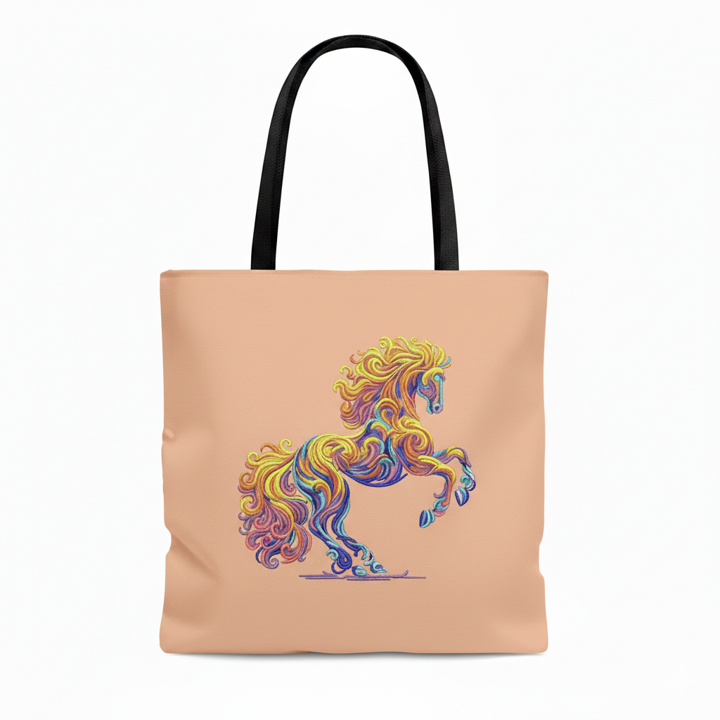 Abstract Colorful Horse Rearing Machine Embroidery Design