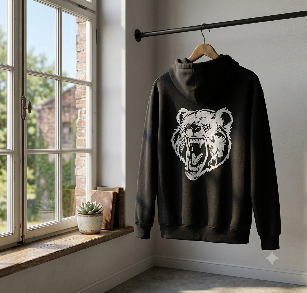 Angry Grizzly Bear Embroidery Design - Roaring Wild Animal Digital File