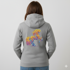 Abstract Colorful Horse Rearing Machine Embroidery Design