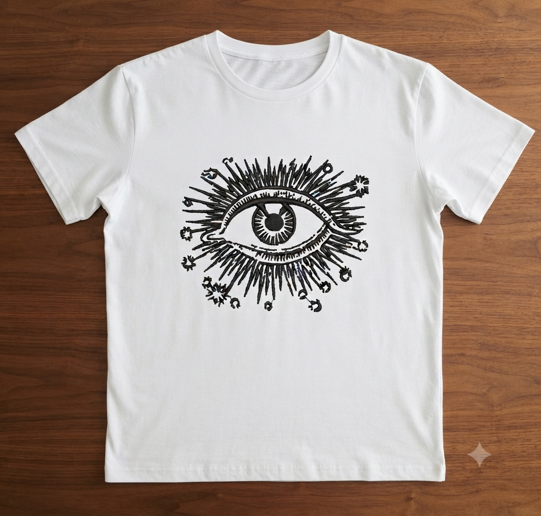 Evil Eye Embroidery Design, Mystic All Seeing Eye Machine File