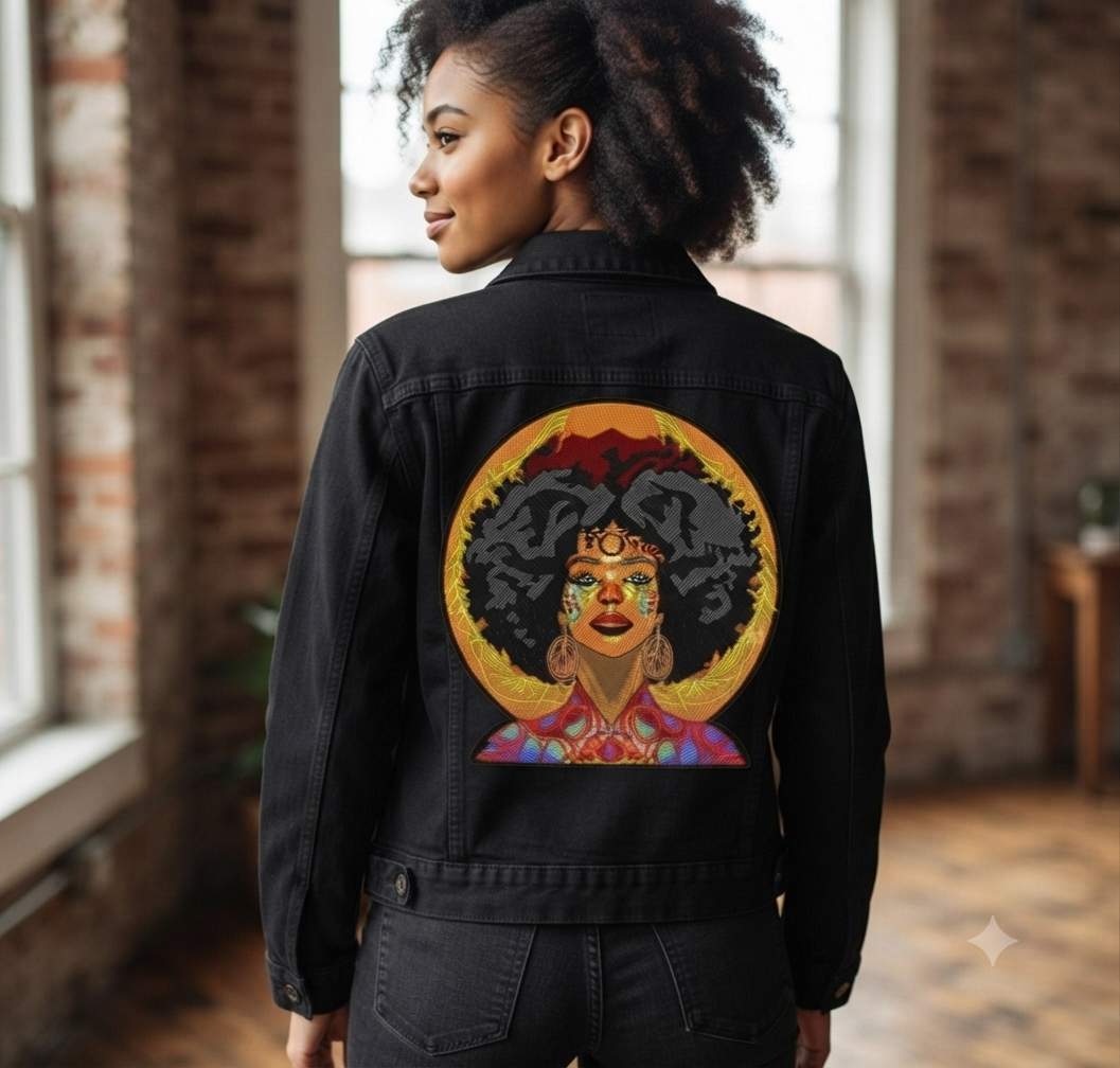 Afro Woman Embroidery Design, African Queen Machine File
