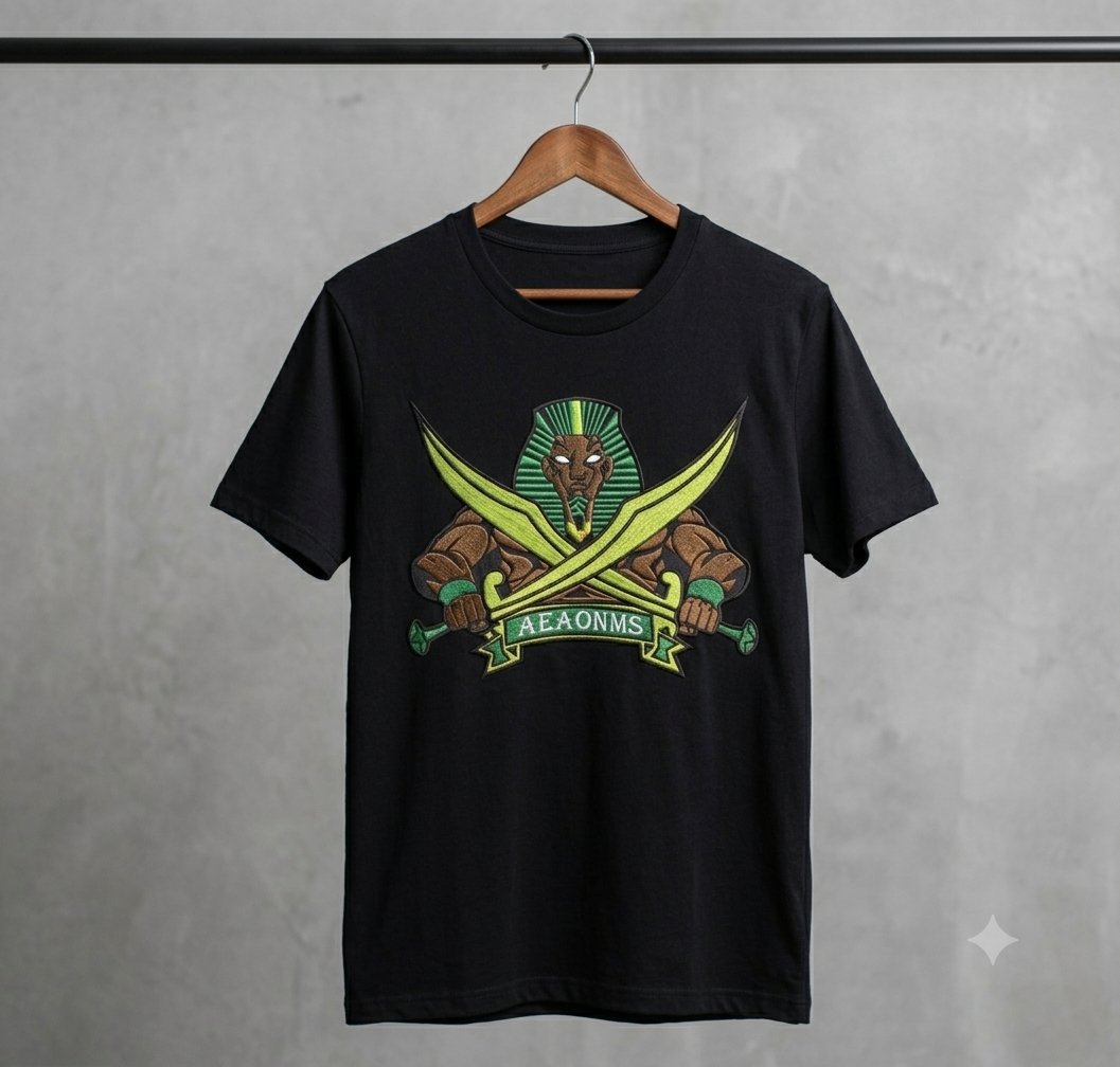 AEAONMS Egyptian Warrior Embroidery, Pharaoh Sword Design, Masonic Digital File