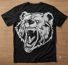 Angry Grizzly Bear Embroidery Design - Roaring Wild Animal Digital File