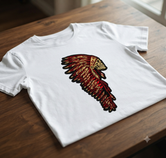 Native American Skeleton Chief Embroidery, Headdress Skull Digital File