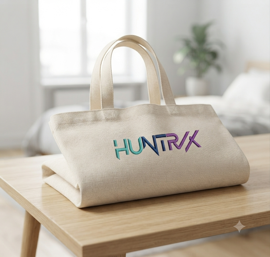 Huntrx Embroidery Design, Modern Gradient Text Art, 8 Formats 8 Sizes