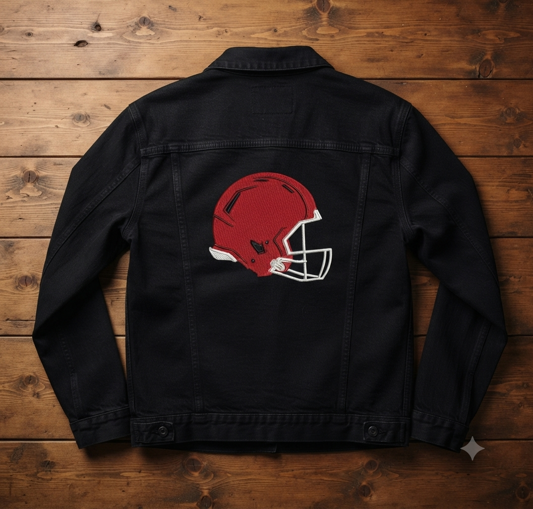 Football Helmet Embroidery Design, Sports Machine Embroidery File