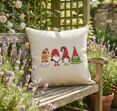 Christmas Gnomes Embroidery Design, Holiday Garden Gnome Digital File