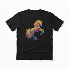 Abstract Colorful Horse Rearing Machine Embroidery Design