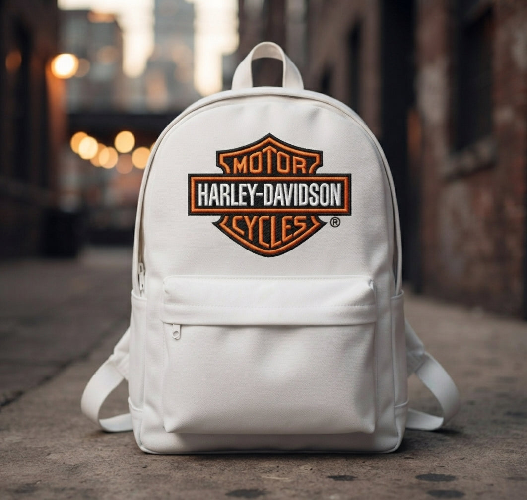 Harley Davidson Bar and Shield Logo Machine Embroidery Design, Classic American Motorcycle Embroidery File, 8 Sizes, 8 Formats