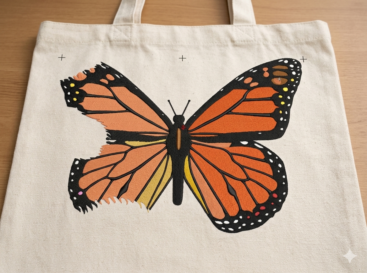 Monarch Butterfly Embroidery Design, Orange Butterfly Digital File