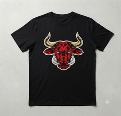 Red Bull Head Embroidery Design, Charging Bull Mascot Digital File