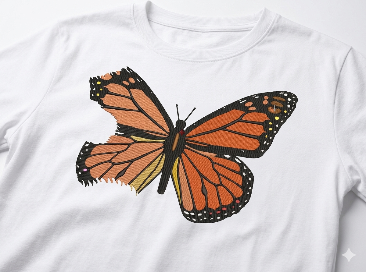 Monarch Butterfly Embroidery Design, Orange Butterfly Digital File